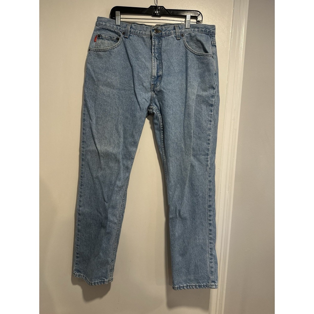 Vintage 90s Bugle Boy Jeans Size 38x30 705 Light Wash Denim Straight Leg